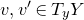 v comma v prime element of upper T Subscript y Baseline upper Y