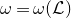 omega equals omega left parenthesis script upper L right parenthesis