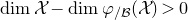 dimension script upper X minus dimension phi Subscript slash script upper B Baseline left parenthesis script upper X right parenthesis greater than 0