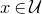 x element of script upper U