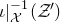 iota vertical bar Subscript script upper X Superscript negative 1 Baseline left parenthesis script upper Z Superscript prime Baseline right parenthesis