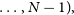 ellipsis comma upper N minus 1 right parenthesis comma