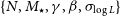 StartSet upper N comma upper M Subscript star Baseline comma gamma comma beta comma sigma Subscript log upper L Baseline EndSet