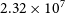 2.32 times 10 Superscript 7