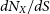 d upper N Subscript upper X divided by d upper S