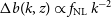 normal upper Delta b left parenthesis k comma z right parenthesis proportional to f Subscript normal upper N normal upper L Baseline k Superscript negative 2
