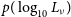 p left parenthesis log Subscript 10 Baseline upper L Subscript nu Baseline right parenthesis