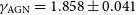 gamma Subscript normal upper A normal upper G normal upper N Baseline equals 1.858 plus or minus 0.041