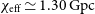 chi Subscript normal e normal f normal f Baseline asymptotically equals 1.30 normal upper G normal p normal c