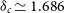 delta Subscript c Baseline asymptotically equals 1.686