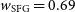 w Subscript normal upper S normal upper F normal upper G Baseline equals 0.69