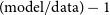 left parenthesis normal m normal o normal d normal e normal l divided by normal d normal a normal t normal a right parenthesis minus 1