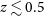 z less than or equivalent to 0.5