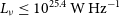 upper L Subscript nu Baseline less than or equals 10 Superscript 25.4 Baseline normal upper W normal upper H normal z Superscript negative 1