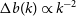 normal upper Delta b left parenthesis k right parenthesis proportional to k Superscript negative 2