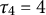 tau 4 equals 4