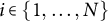 i element of StartSet 1 comma ellipsis comma upper N EndSet