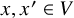 x comma x prime element of upper V