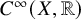 upper C Superscript infinity Baseline left parenthesis upper X comma double struck upper R right parenthesis