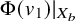 normal upper Phi left parenthesis v 1 right parenthesis vertical bar Subscript upper X Sub Subscript b Subscript Baseline