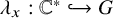 lamda Subscript x Baseline colon double struck upper C Superscript asterisk Baseline right arrow with hook upper G