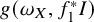 g left parenthesis omega Subscript upper X Baseline comma f 1 Superscript asterisk Baseline upper I right parenthesis
