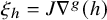 xi Subscript h Baseline equals upper J nabla Superscript g Baseline left parenthesis h right parenthesis