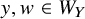y comma w element of upper W Subscript upper Y Baseline