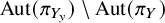 upper A u t left parenthesis pi Subscript upper Y Sub Subscript y Subscript Baseline right parenthesis minus upper A u t left parenthesis pi Subscript upper Y Baseline right parenthesis