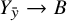 upper Y Subscript y overbar Baseline right arrow upper B