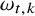 omega Subscript t comma k
