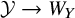 script upper Y right arrow upper W Subscript upper Y