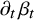 partial differential Subscript t Baseline beta Subscript t