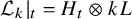 script upper L Subscript k Baseline vertical bar Subscript t Baseline equals upper H Subscript t Baseline circled times k upper L