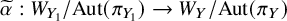 alpha overtilde colon upper W Subscript upper Y 1 Baseline divided by upper A u t left parenthesis pi Subscript upper Y 1 Baseline right parenthesis right arrow upper W Subscript upper Y Baseline divided by upper A u t left parenthesis pi Subscript upper Y Baseline right parenthesis