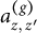 a Subscript z comma z Sub Superscript prime Subscript Superscript left parenthesis g right parenthesis