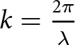 k equals 2 pi lamda