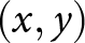 left parenthesis x comma y right parenthesis
