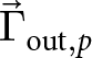 upper Gamma right arrow out comma p