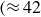 left parenthesis almost equals 42
