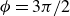 phi equals 3 pi divided by 2