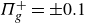 upper Pi Subscript g Superscript plus Baseline equals plus or minus 0.1