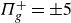upper Pi Subscript g Superscript plus Baseline equals plus or minus 5
