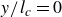 y divided by l Subscript c Baseline equals 0