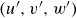 left parenthesis u prime comma v prime comma w Superscript prime Baseline right parenthesis