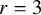 r equals 3