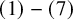 left parenthesis 1 right parenthesis minus left parenthesis 7 right parenthesis