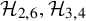 script upper H Subscript 2 comma 6 Baseline comma script upper H Subscript 3 comma 4 Baseline