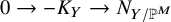 0 right arrow minus upper K Subscript upper Y Baseline right arrow upper N Subscript upper Y divided by double struck upper P Sub Superscript upper M