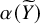 alpha left parenthesis upper Y overtilde right parenthesis